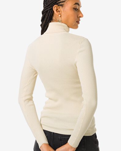 pull femme Louisa c&ocirc;tel&eacute; blanc cass&eacute; - 36289105OFFWHITE - HEMA