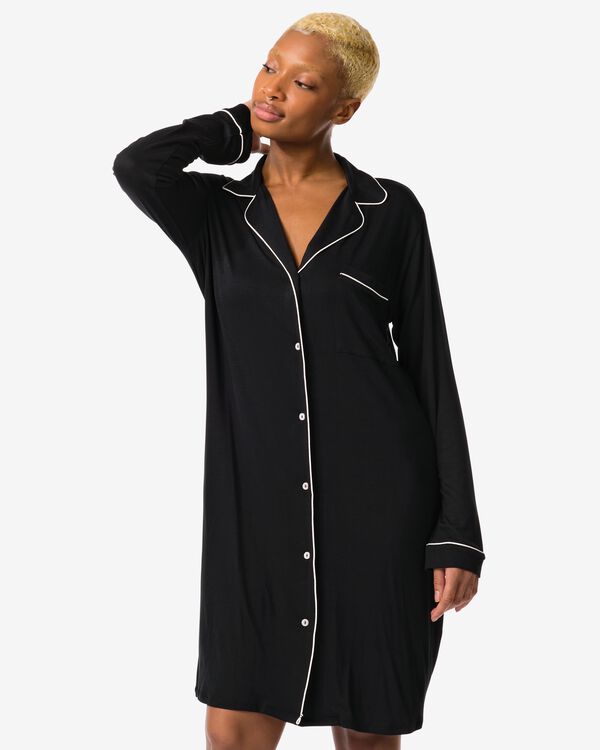 chemise de nuit femme viscose noir noir - 23470160BLACK - HEMA