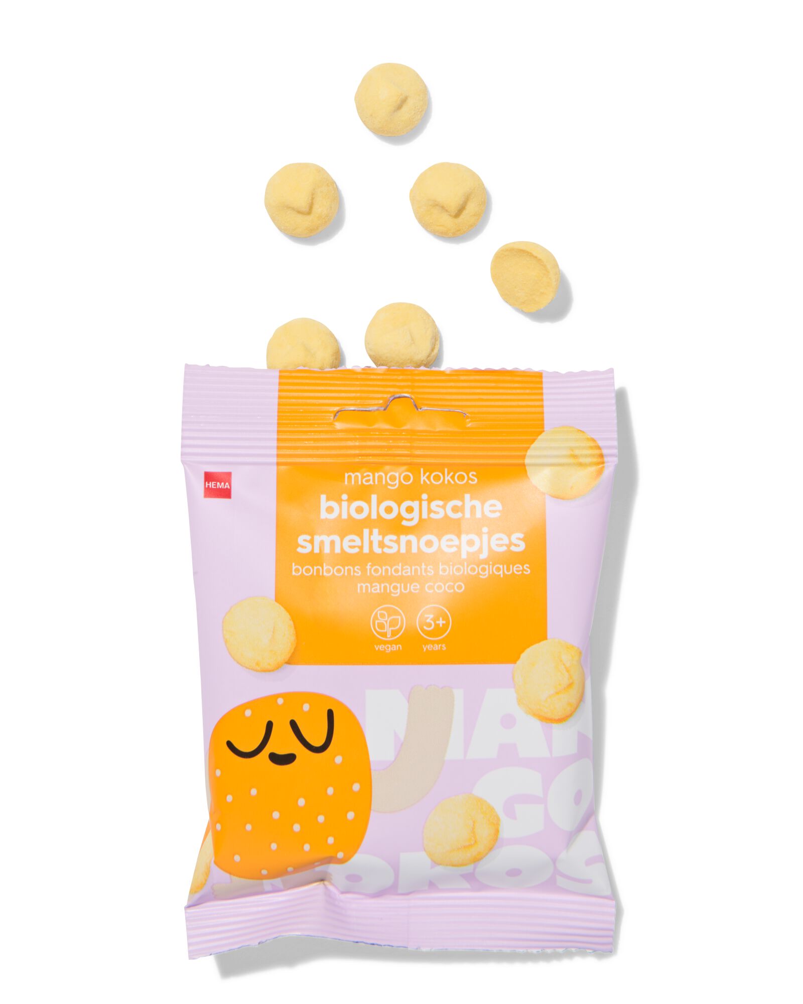 bio smeltsnoepjes mango-kokos 10g - 10250036 - HEMA