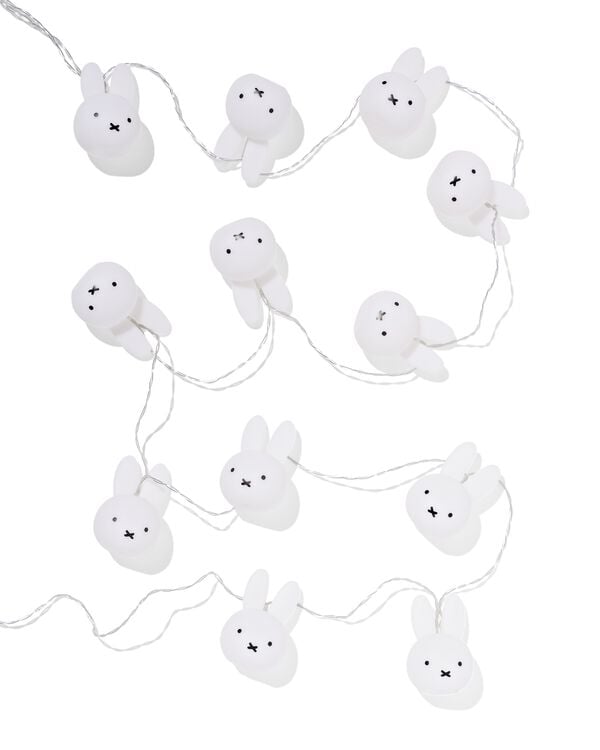 guirlande lumineuse Miffy 2,8 m avec 12 t&ecirc;tes blanc chaud pour l'int&eacute;rieur - 60410305 - HEMA
