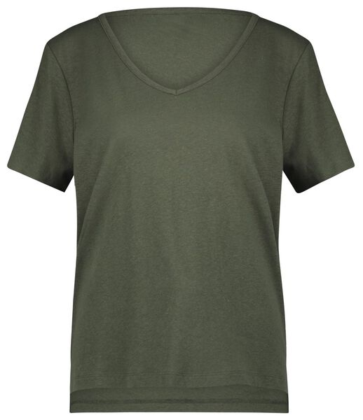 Damen-T-Shirt Car, Leinen/Baumwolle grün - 1000027994 - HEMA