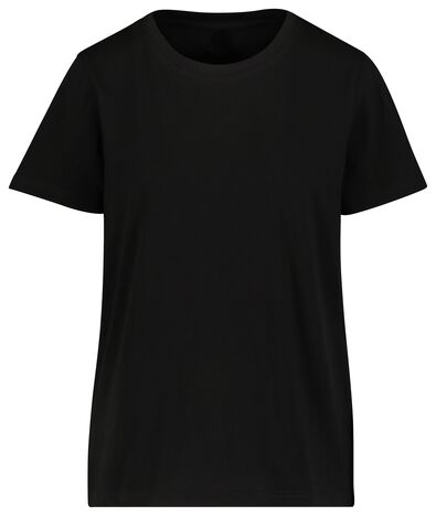 Damen-T-Shirt, Baumwolle zwart - 1000021137 - HEMA
