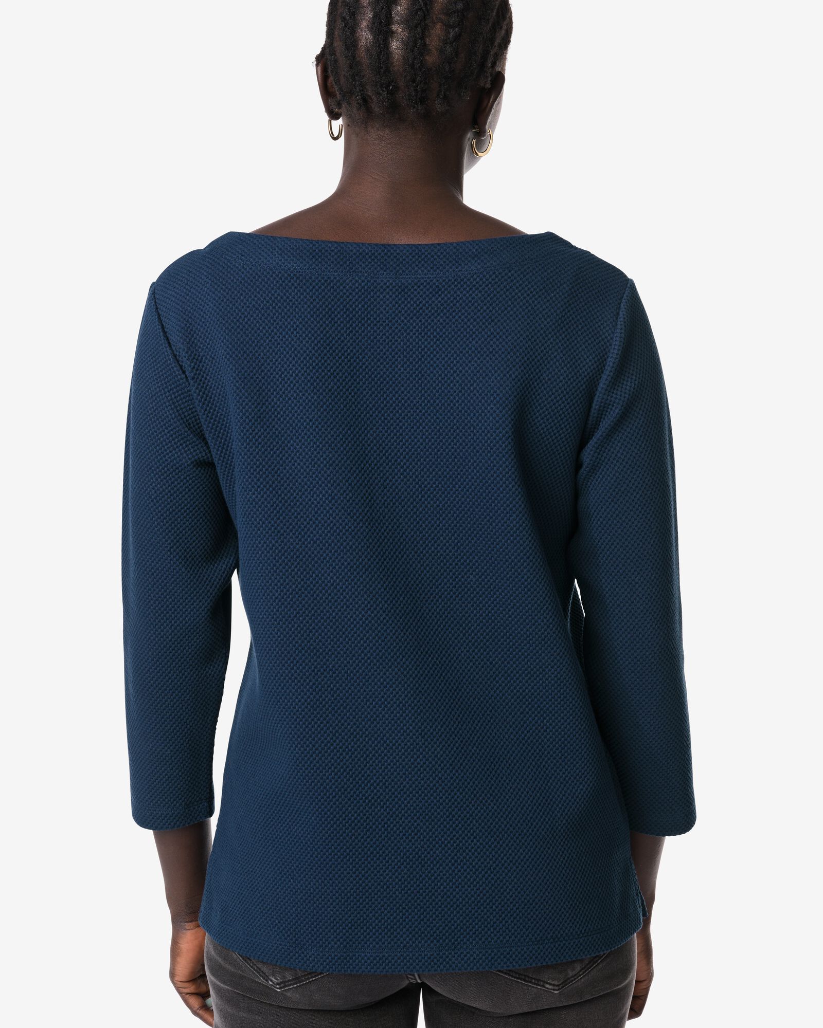 Damen-T-Shirt Cara, Jersey, gestreift dunkelblau - 36302370DARKBLUE - HEMA