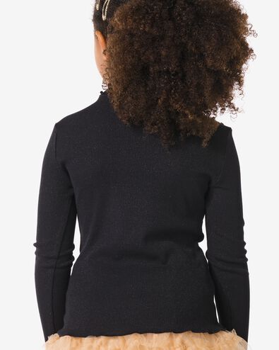 kindertop rib glitter zwart - 30826714BLACK - HEMA