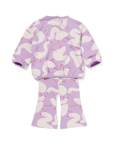 Baby-Kleidungsset, Sweatshirt und Schlaghosen-Leggings, Gänse violett violett - 33042450PURPLE - HEMA