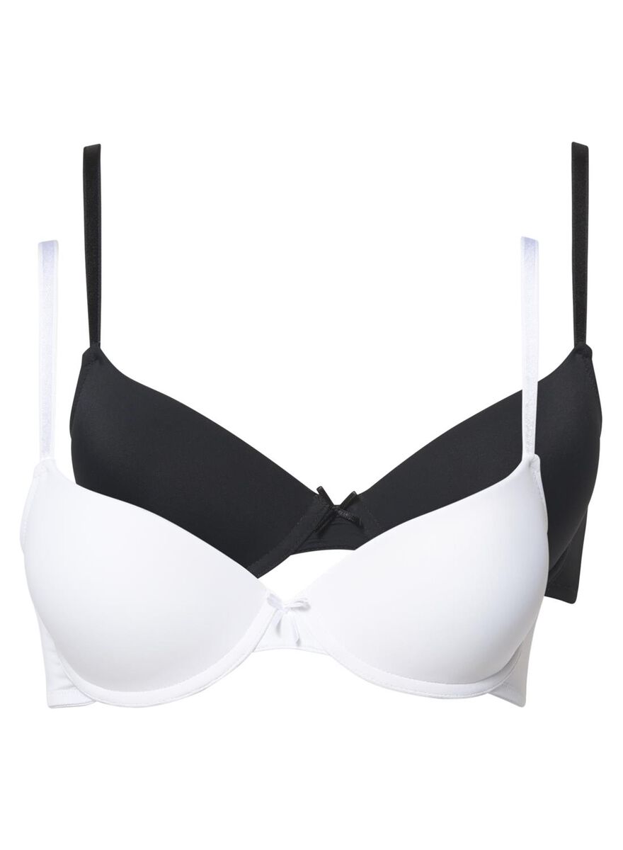 Doppel D Bhs Dessous & Mehr Für Große Größen 2er-Pack Push-up-BHs, Körbchengröße A – C, recycelt schwarz - HEMA