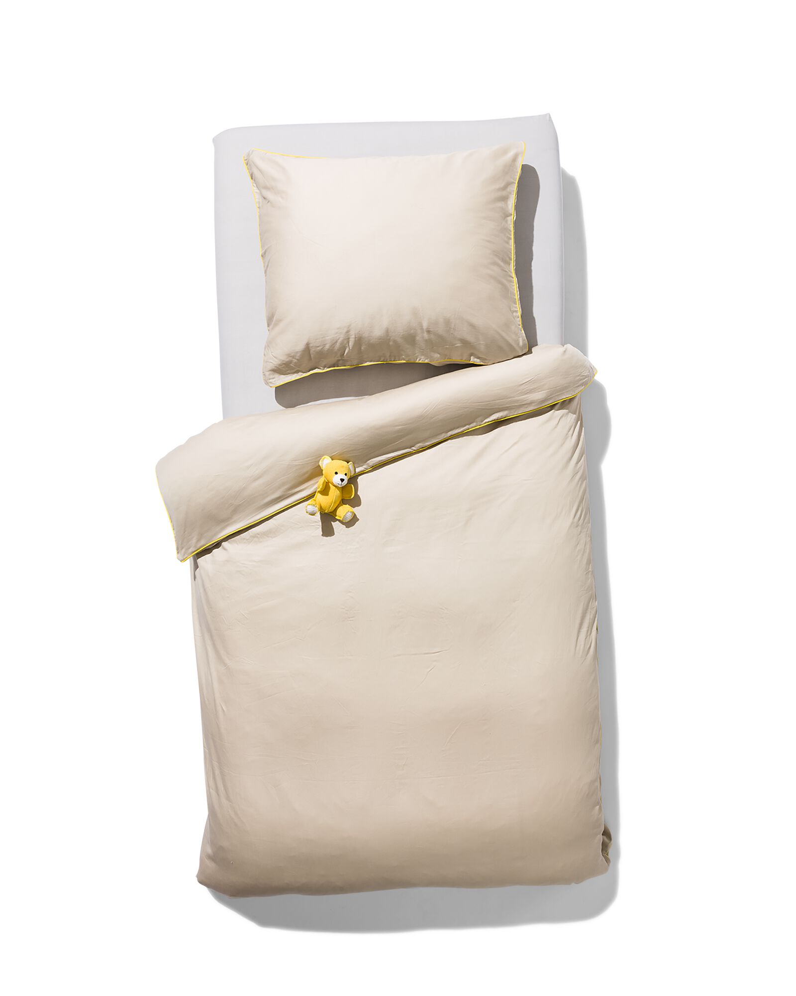 housse de couette - satin de coton qualit&eacute; h&ocirc;tel - sable sable - 1000021843 - HEMA