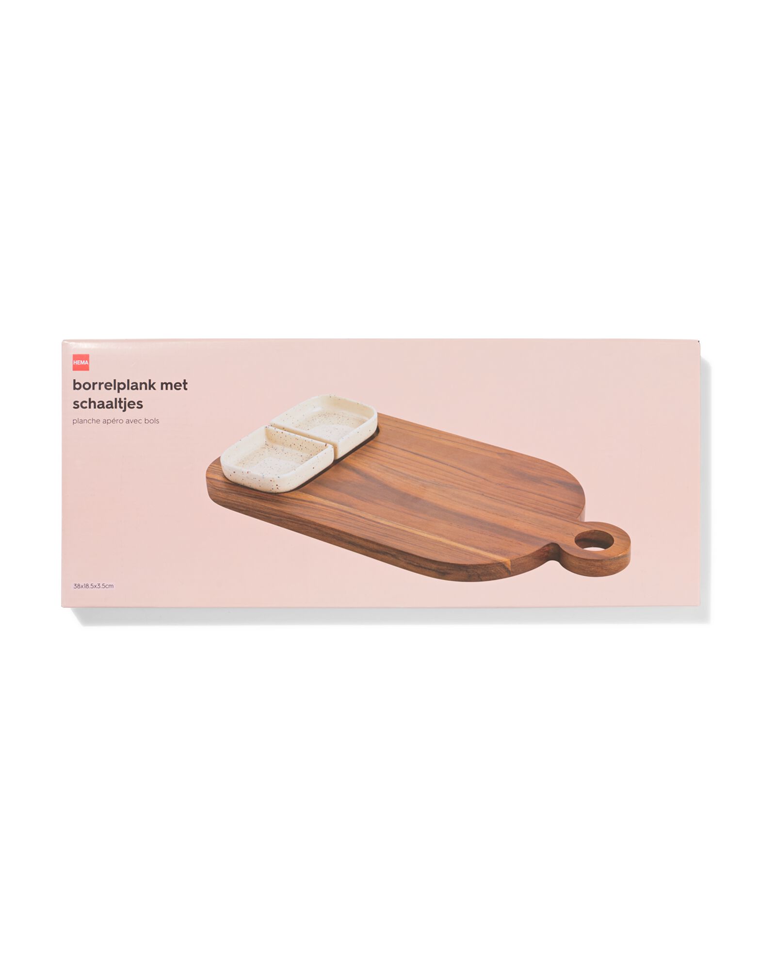 planche ap&eacute;ritif 35x17,5x3,5cm bois avec bols - 41822209 - HEMA