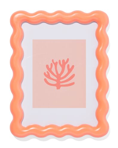 Bilderrahmen 15 &times; 20 cm, Holz, Wellen, Korallenrot - 13640007 - HEMA
