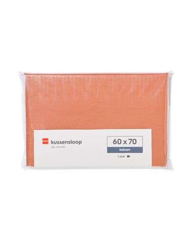 taie d'oreiller 60x70cm coton doux orange rouge - 5130026 - HEMA