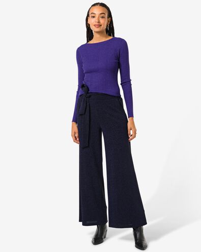 damesbroek Eileen glitter blauw - 36299145BLUE - HEMA