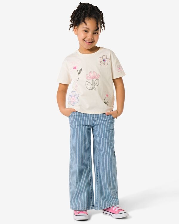 kinderbroek wijd strepen lichtblauw lichtblauw - 30850306LIGHTBLUE - HEMA