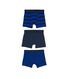 3 boxers basic enfant coton stretch bleu 146/152 - 19210443 - HEMA