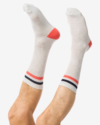 chaussettes homme avec coton sportif gris chiné - 4102635GREYMELANGE - HEMA