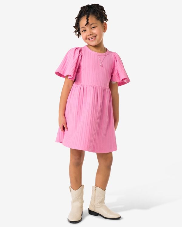 Kinderkleid in A-Linie, gerippt rosa rosa - 30827733PINK - HEMA