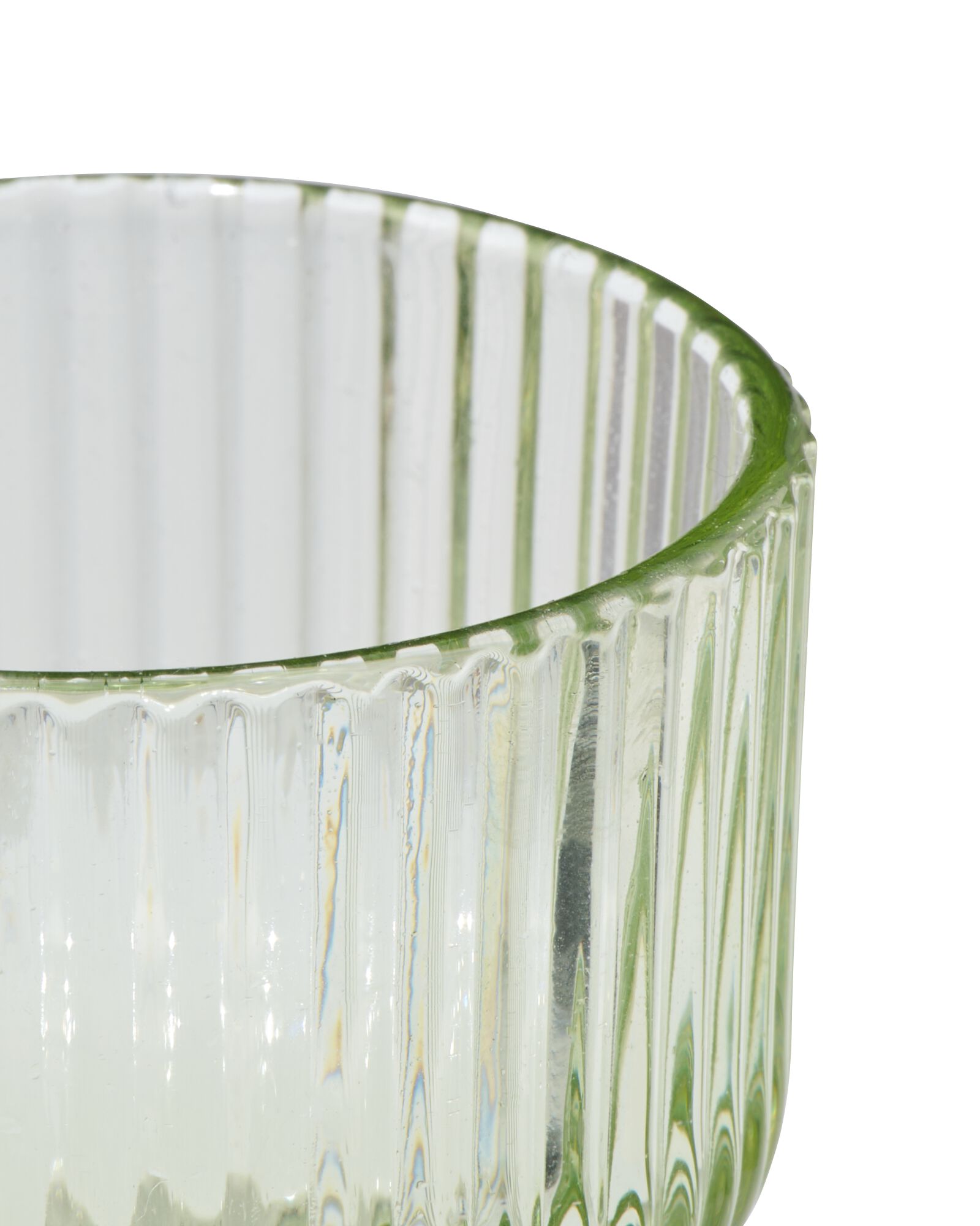 verre apéritif Bergen rayure relief vert 70ml - 9401104 - HEMA