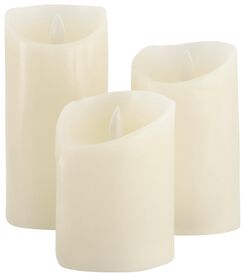 3 bougies LED en cire Ø7.5 blanc - 25590090 - HEMA