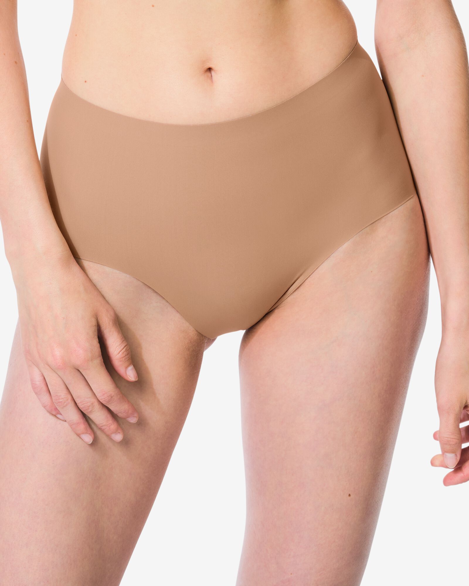 Mittelstark figurfreundlicher Damen-Slip mit hoher Taille hellbraun hellbraun - 21500391LIGHTBROWN - HEMA