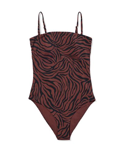 maillot de bain femme Nina z&egrave;bre chocolat chocolat - 22360610CHOCOLATEBROWN - HEMA