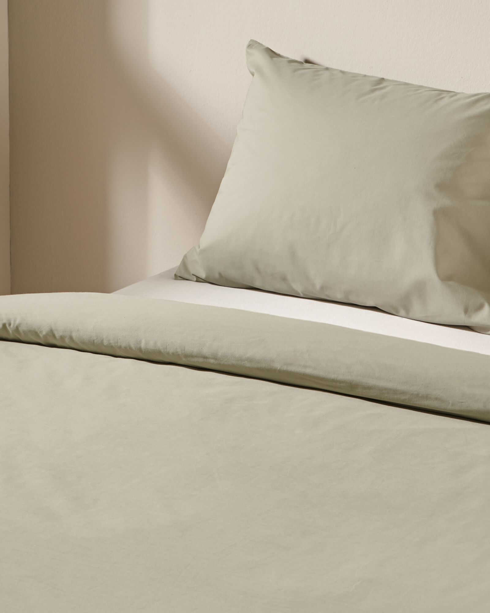 housse de couette en coton doux 140x200/220 vert - 5790140 - HEMA