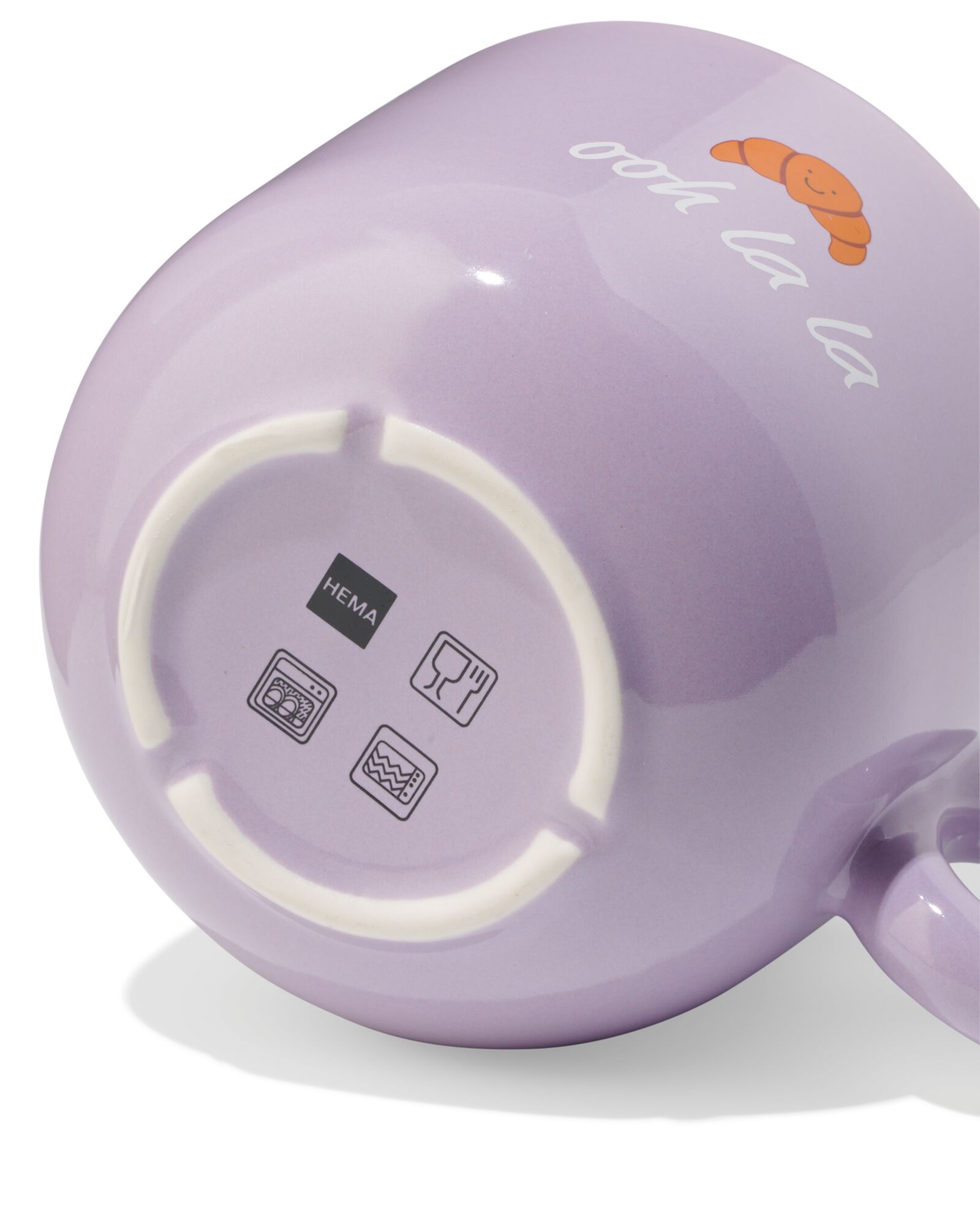 tasse 480 ml croissant "ooh la la" lilas - 61100279 - HEMA