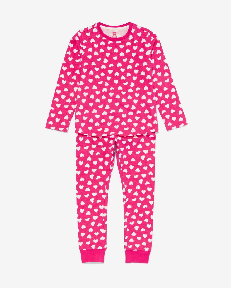 pyjama enfant avec coeurs rose vif rose vif - 23092780BRIGHTPINK - HEMA