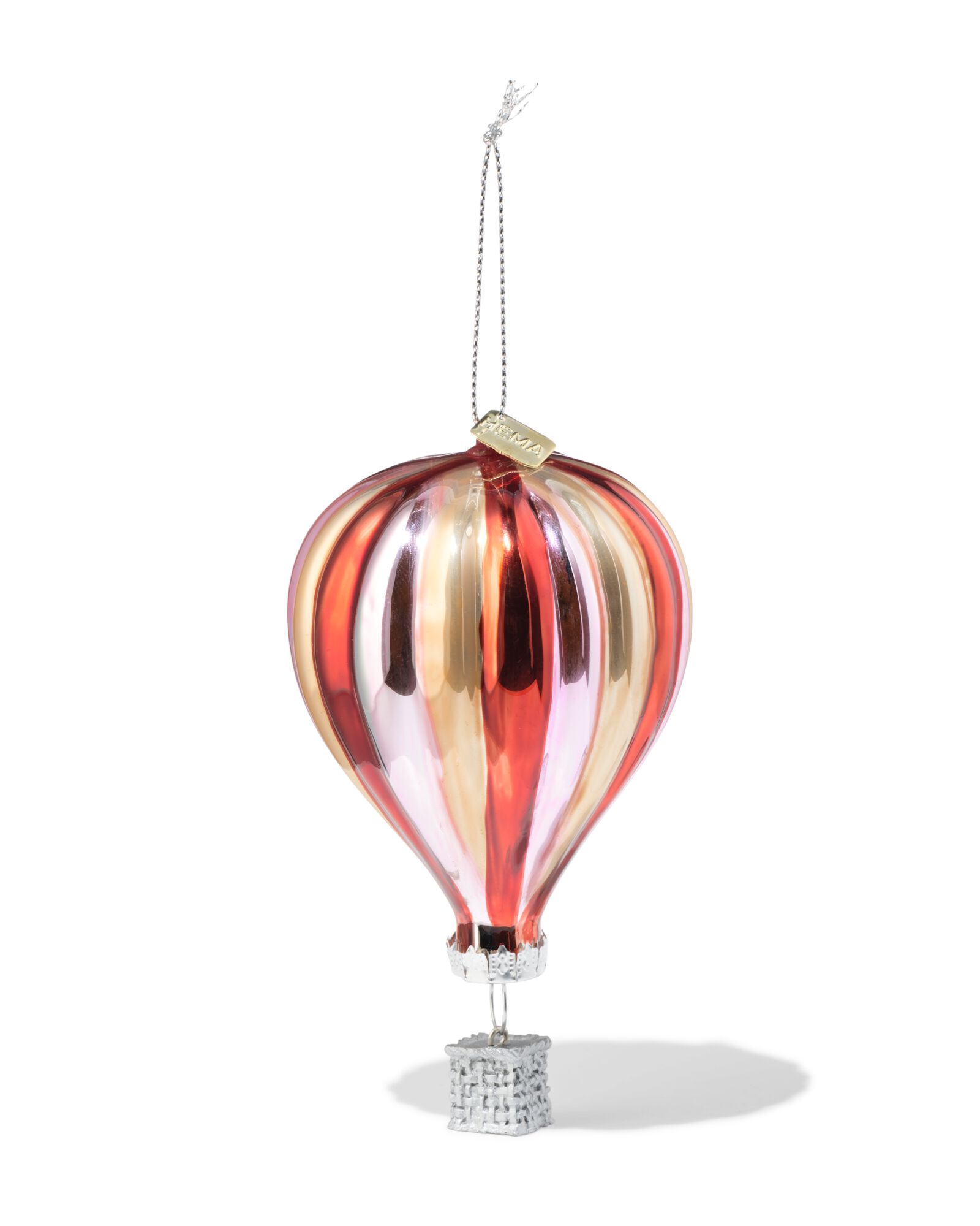 d&eacute;coration de No&euml;l &agrave; suspendre 10 cm verre montgolfi&egrave;re - 25102133 - HEMA