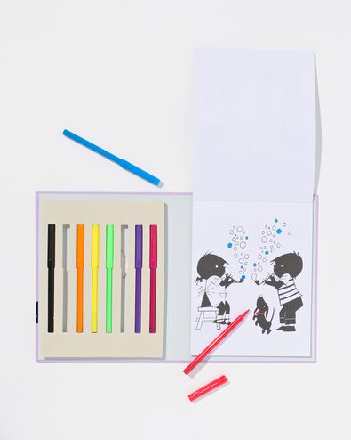 Livre de coloriage Takkie et Siepie avec 8 marqueurs  - 15900480 - HEMA