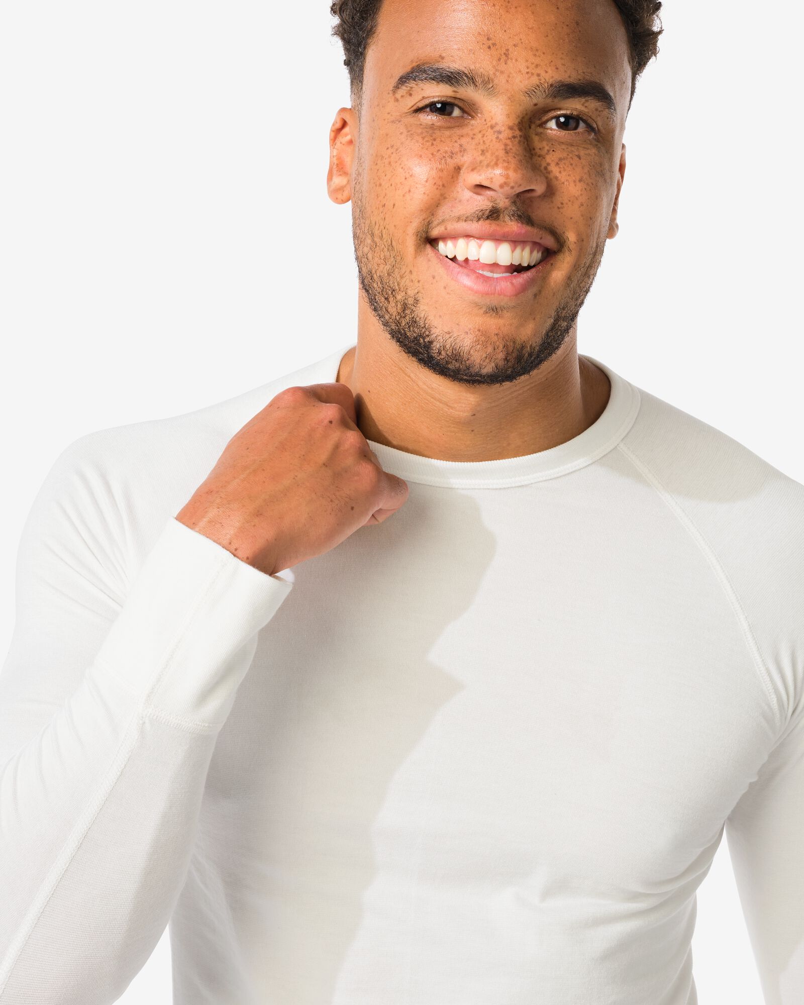 t-shirt thermique homme blanc blanc - 1000000963 - HEMA