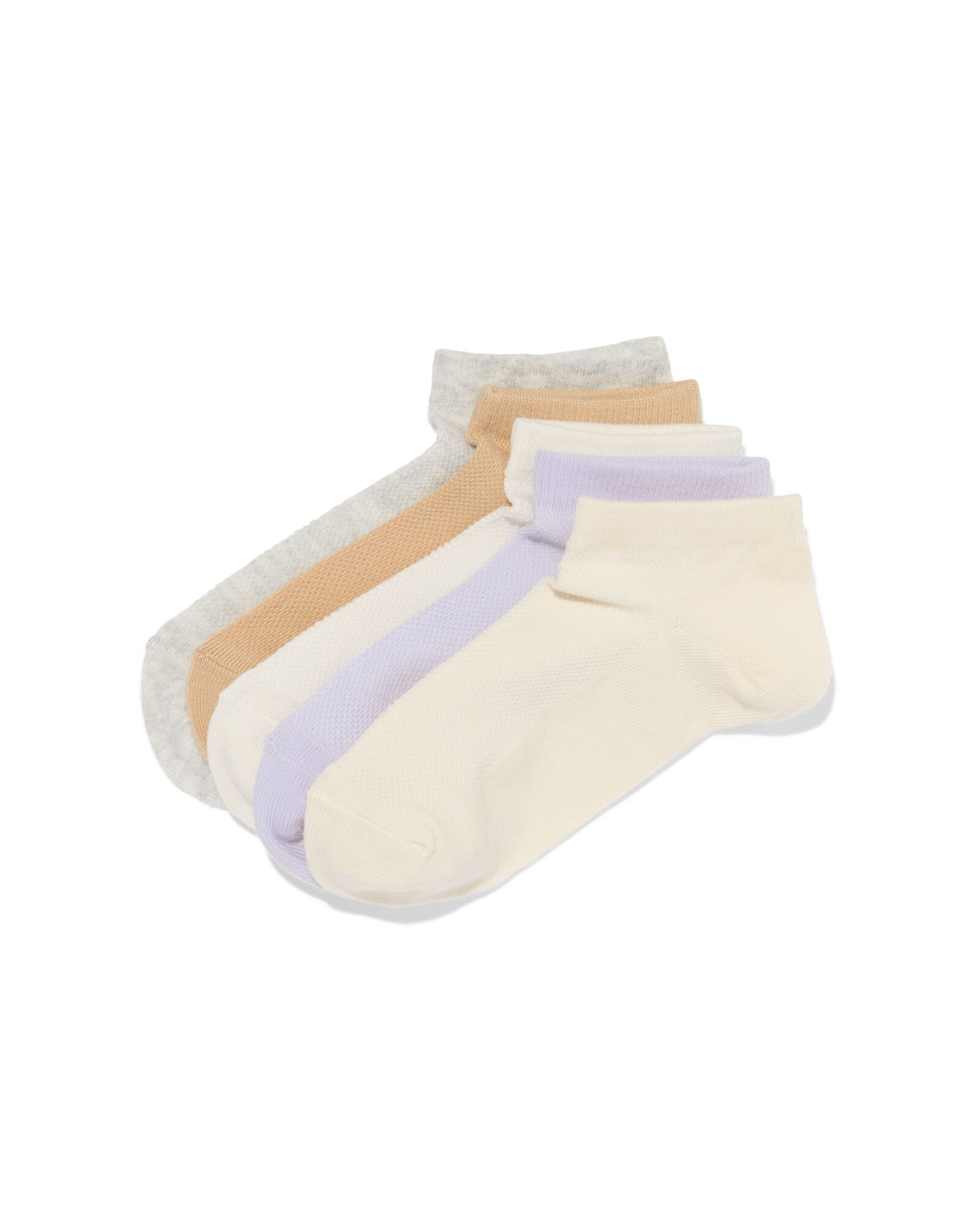dames enkelsokken mesh - 5 paar beige beige - 4280795BEIGE - HEMA