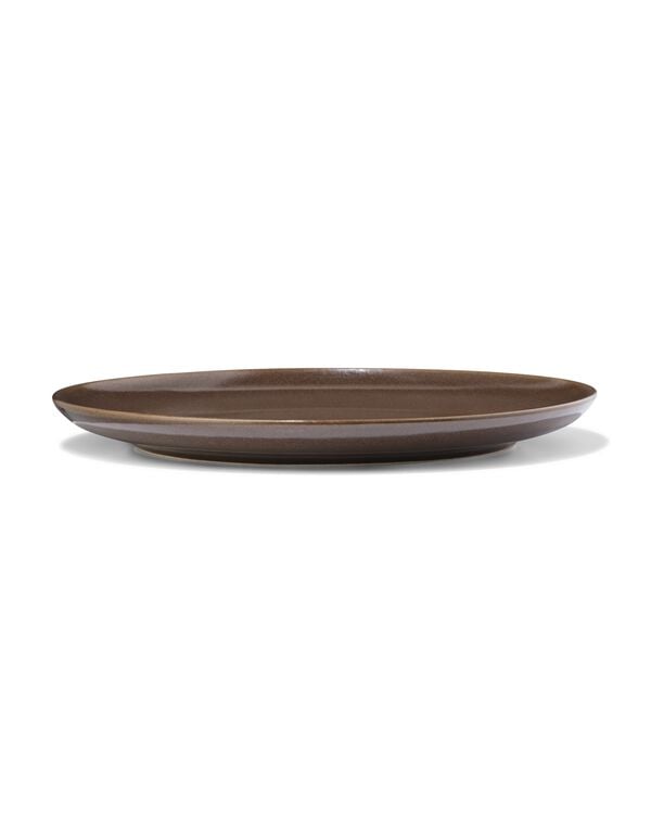 assiette plate &Oslash;26cm Puur fa&iuml;ence marron fonc&eacute; - 9650400 - HEMA