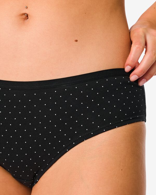 dames hipsters stretch katoen - 2 stuks zwart/wit zwart/wit - 19660900BLACKWHITE - HEMA