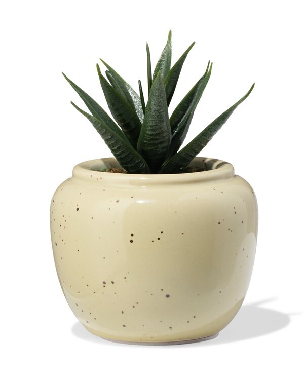 cache-pot ⌀7x6,6 cm c&eacute;ramique mouchet&eacute; beige - 13325058 - HEMA