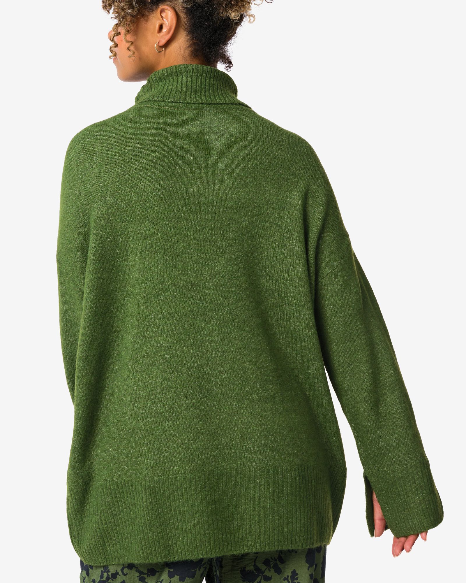 Col roulé Frankie en maille pour femmes vert foncé - 36366260DARKGREEN - HEMA