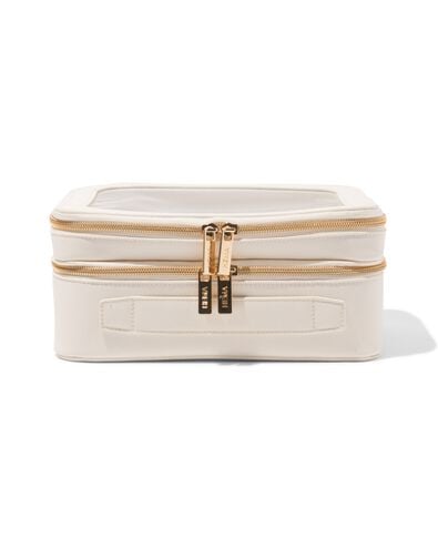 trousse de toilette 23x15x9cm double couche transparente - 11890748 - HEMA