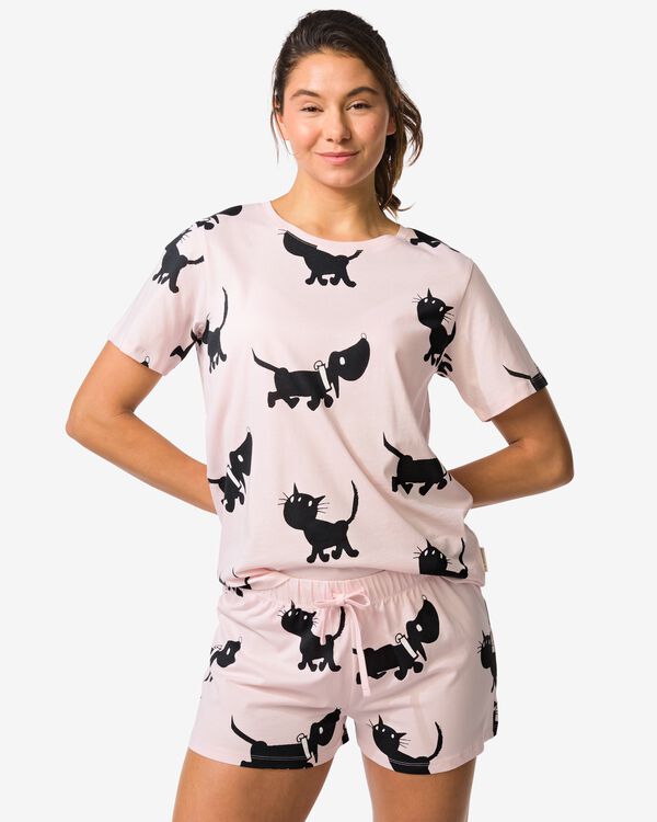 Takkie und Siepie Damen-Kurzpyjama Pax aus Jersey hellrosa hellrosa - 23401550LIGHTPINK - HEMA