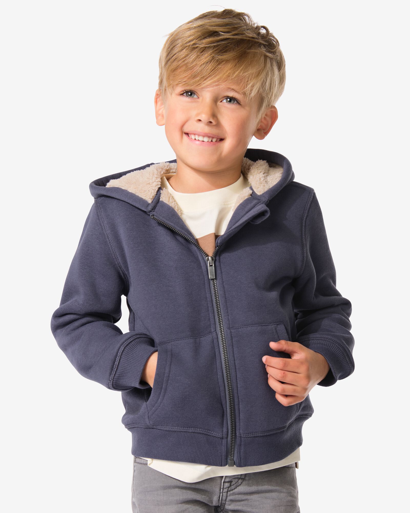 kinder sweatvest donkergrijs - 30704606DARKGREY - HEMA
