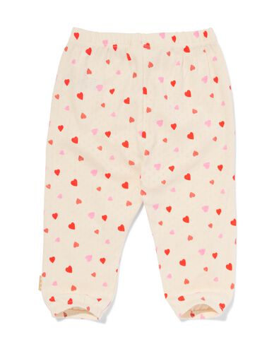 newborn broek ajour hartjes ecru - 33428020ECRU - HEMA