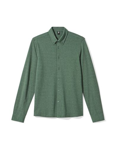 herenoverhemd Billy pique donkergroen donkergroen - 2101720DARKGREEN - HEMA