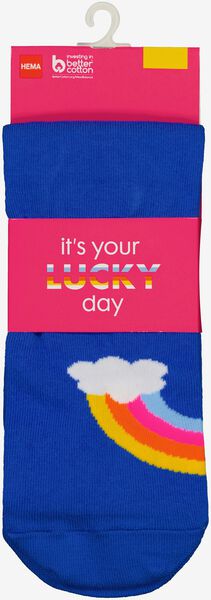 chaussettes avec coton lucky day bleu 39/42 - 4103452 - HEMA