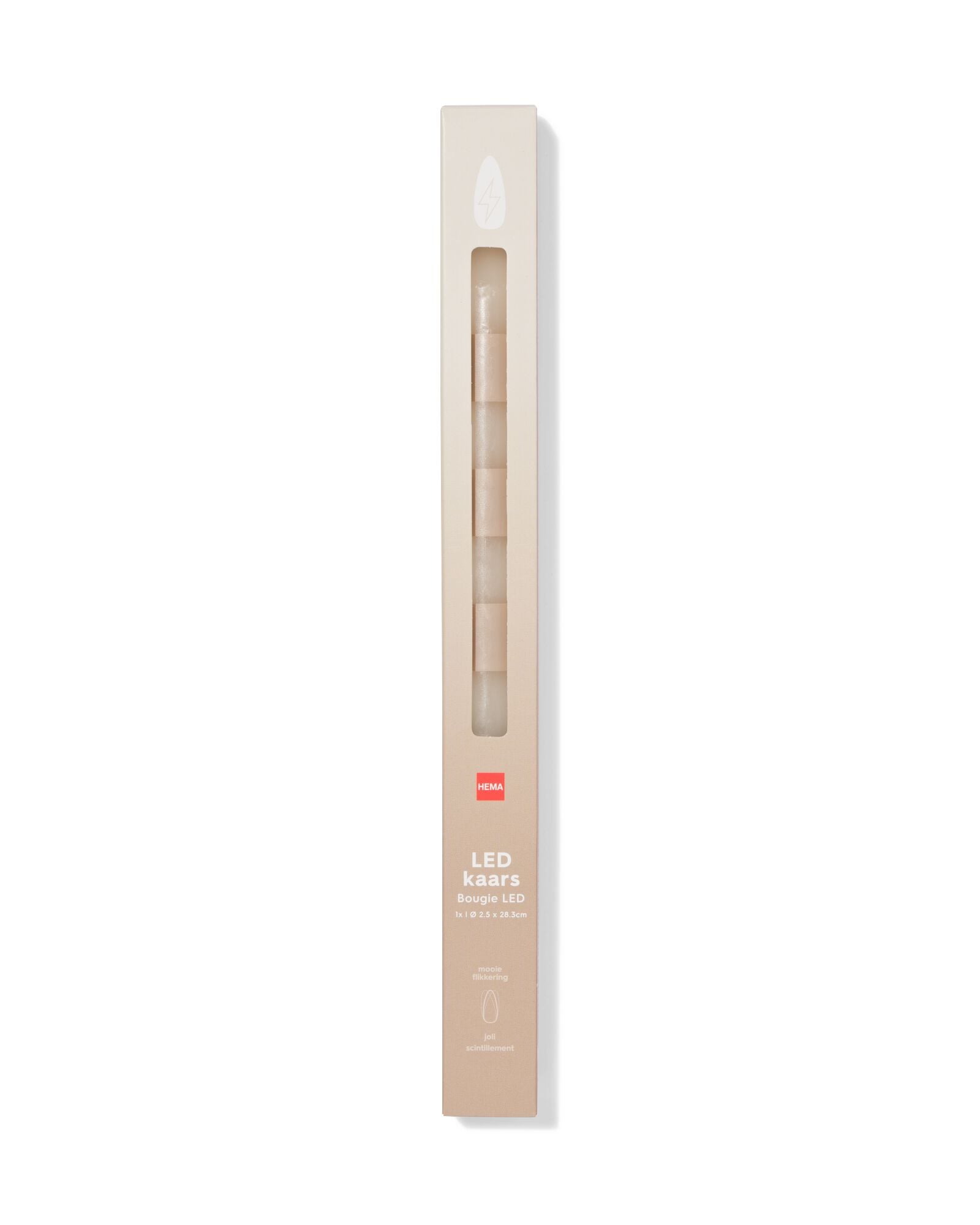 bougie longue LED ⌀2,3x29cm rayures ivoire-bleu - 13550153 - HEMA