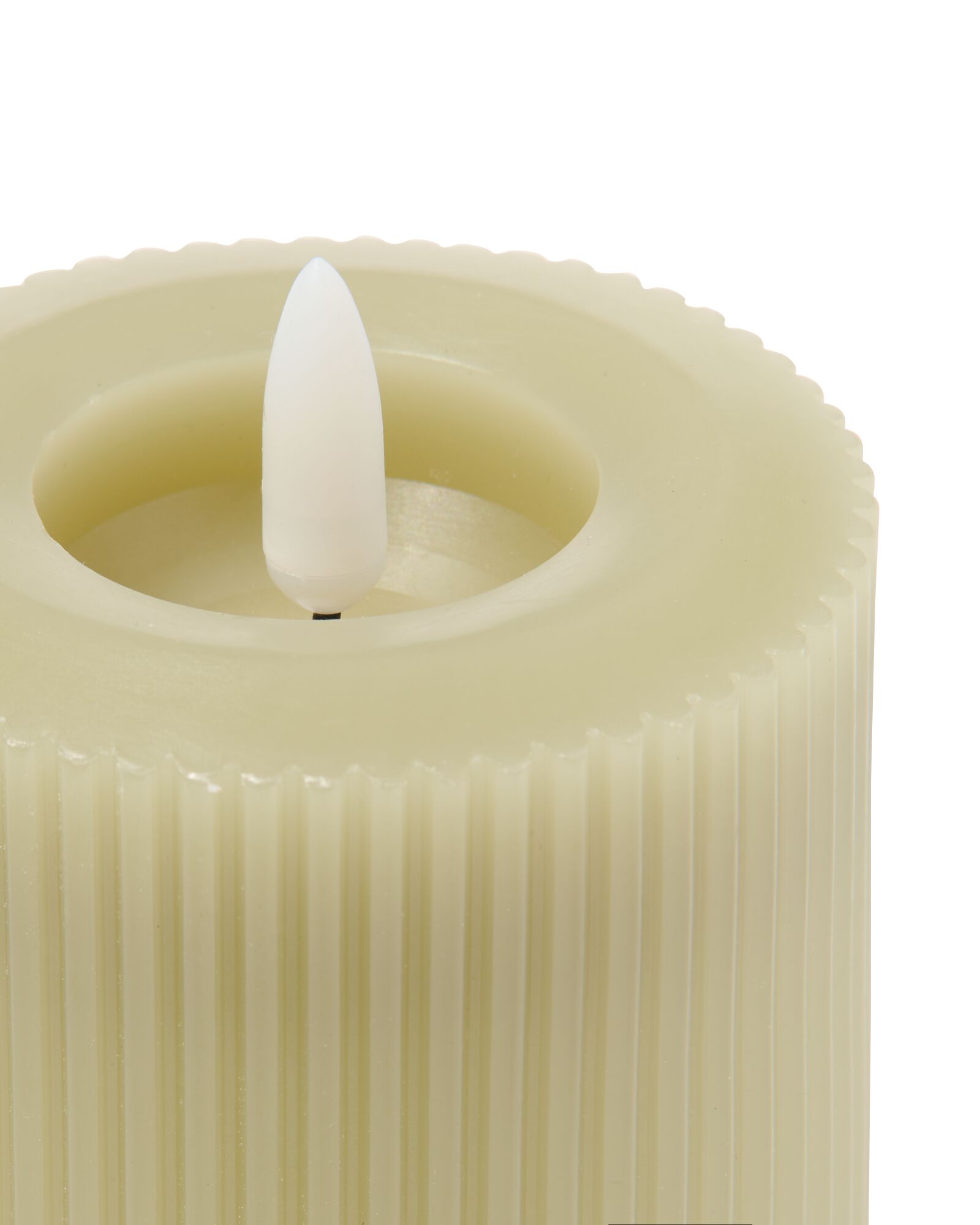 bougie nervur&eacute;e LED avec cire &Oslash;7.5x10 vert clair - 13550053 - HEMA