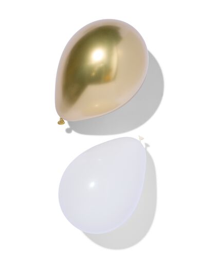 ballons &Oslash; 23 cm blancs et dor&eacute;s - lot de 20 - 14250019 - HEMA
