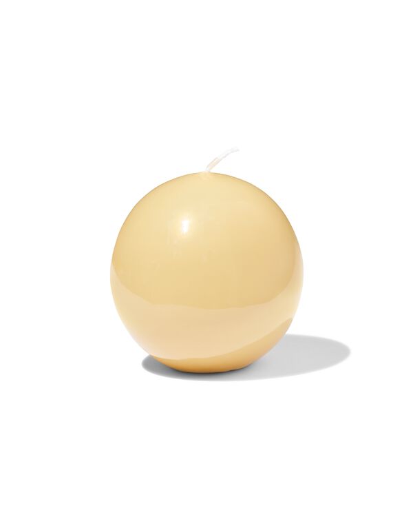 bougie sph&eacute;rique &Oslash; 7 x 4 cm lisse jaune clair - 13504216 - HEMA