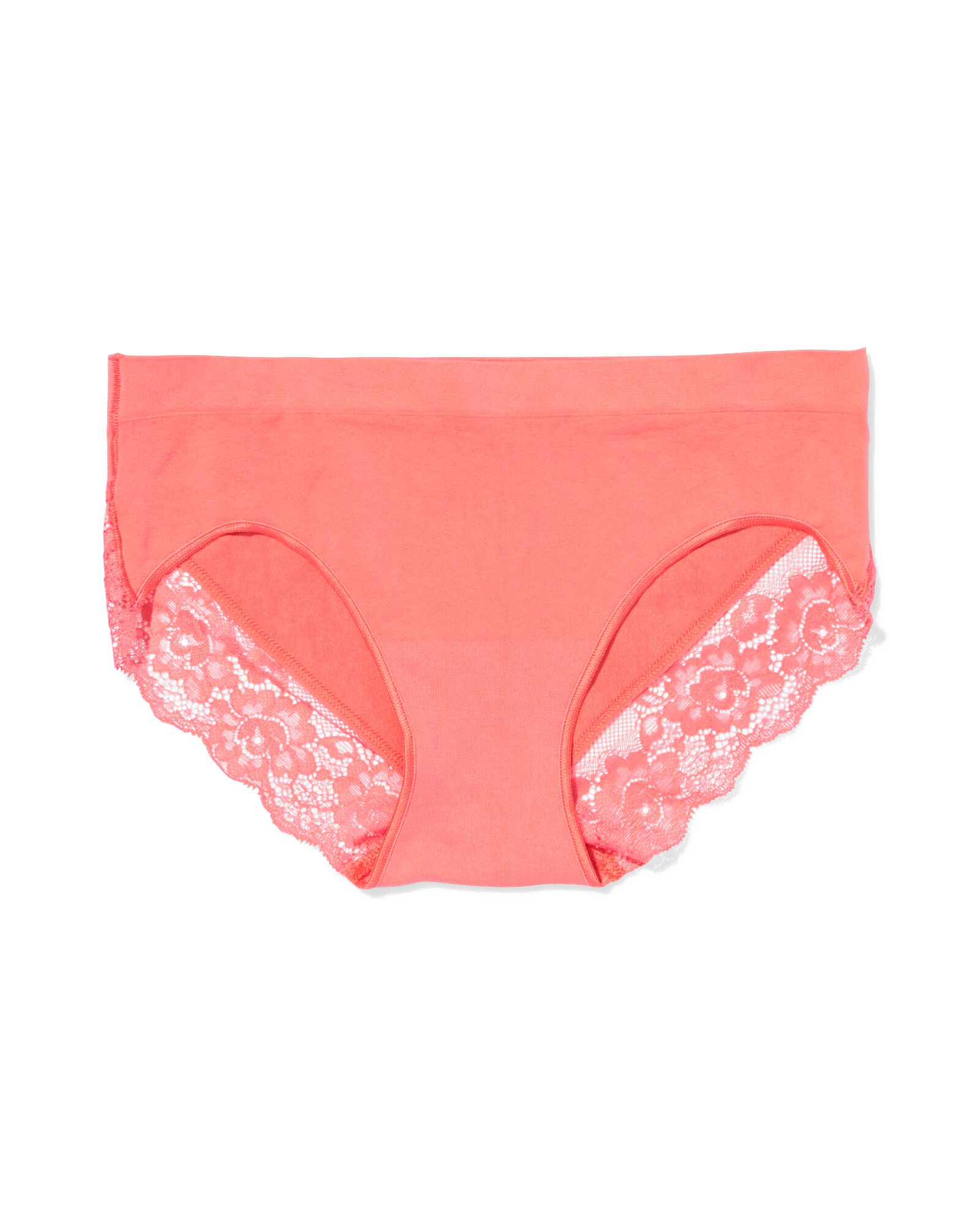 dameshipster naadloos micro met kant koraalroze - 19610955CORALPINK - HEMA