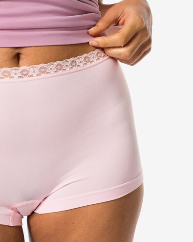 shortie femme sans coutures avec dentelle rose pâle S - 19680165 - HEMA