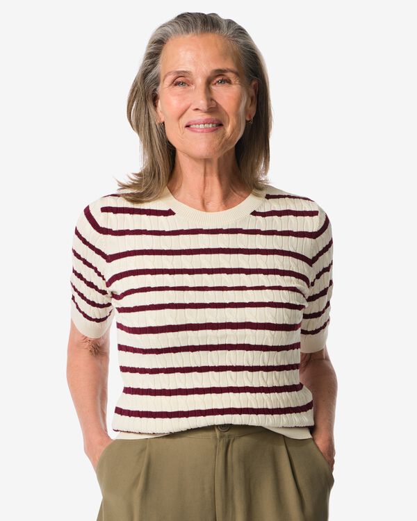 pull en maille torsadée pour femme Fally blanc cassé blanc cassé - 36201480OFFWHITE - HEMA