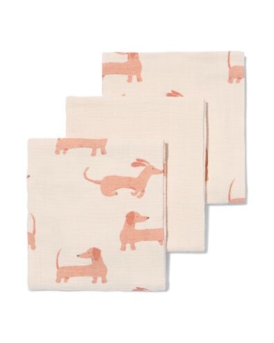 3er-Pack Mullwindeln, 60 x 60 cm, Hunde - 33302830 - HEMA