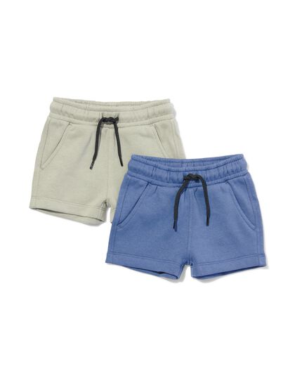 2 shorts sweat bébé vert clair - 1000031011 - HEMA
