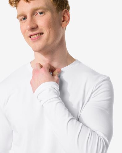 t-shirt homme slim fit blanc blanc - 1000009581 - HEMA
